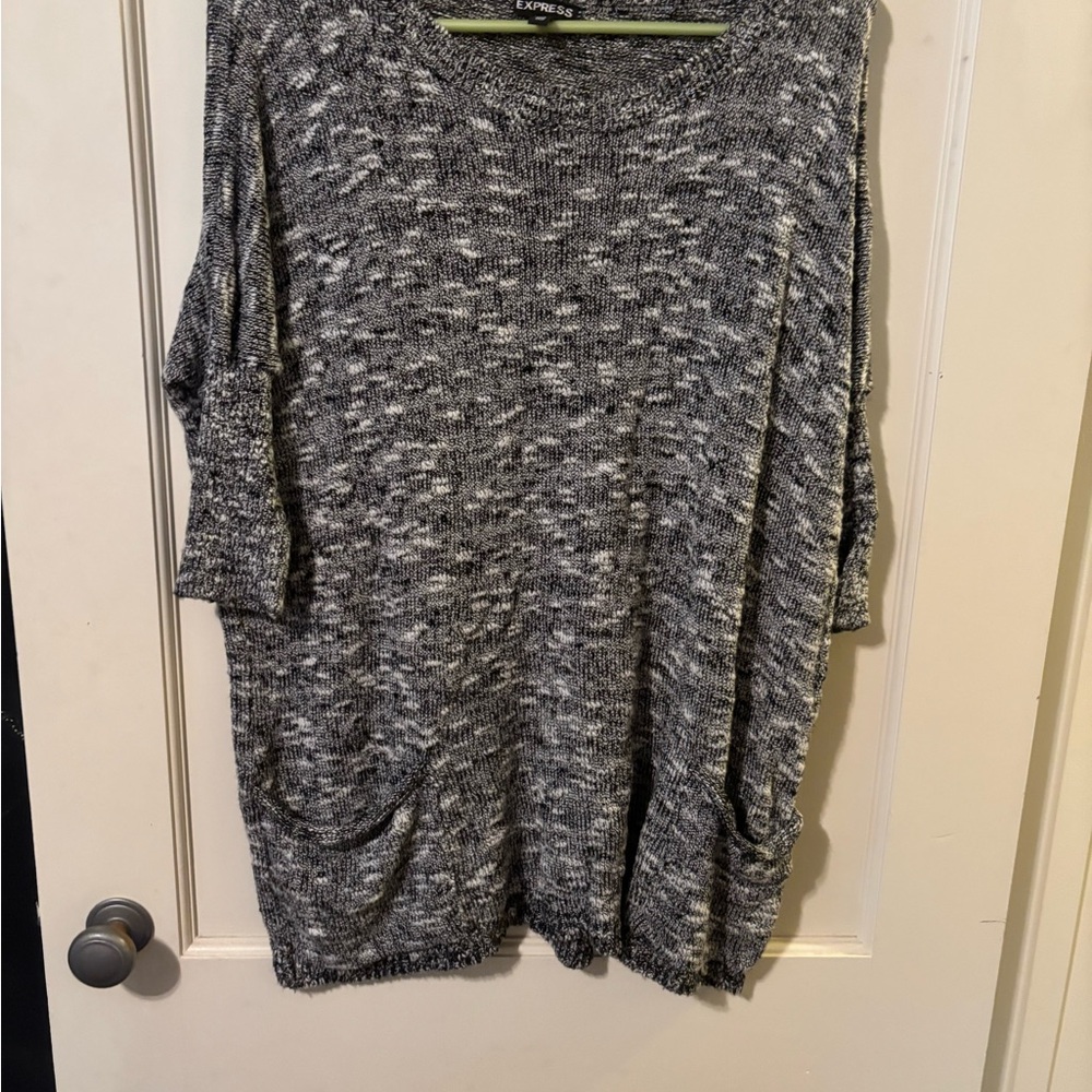 Express Black and White Knit Sweater